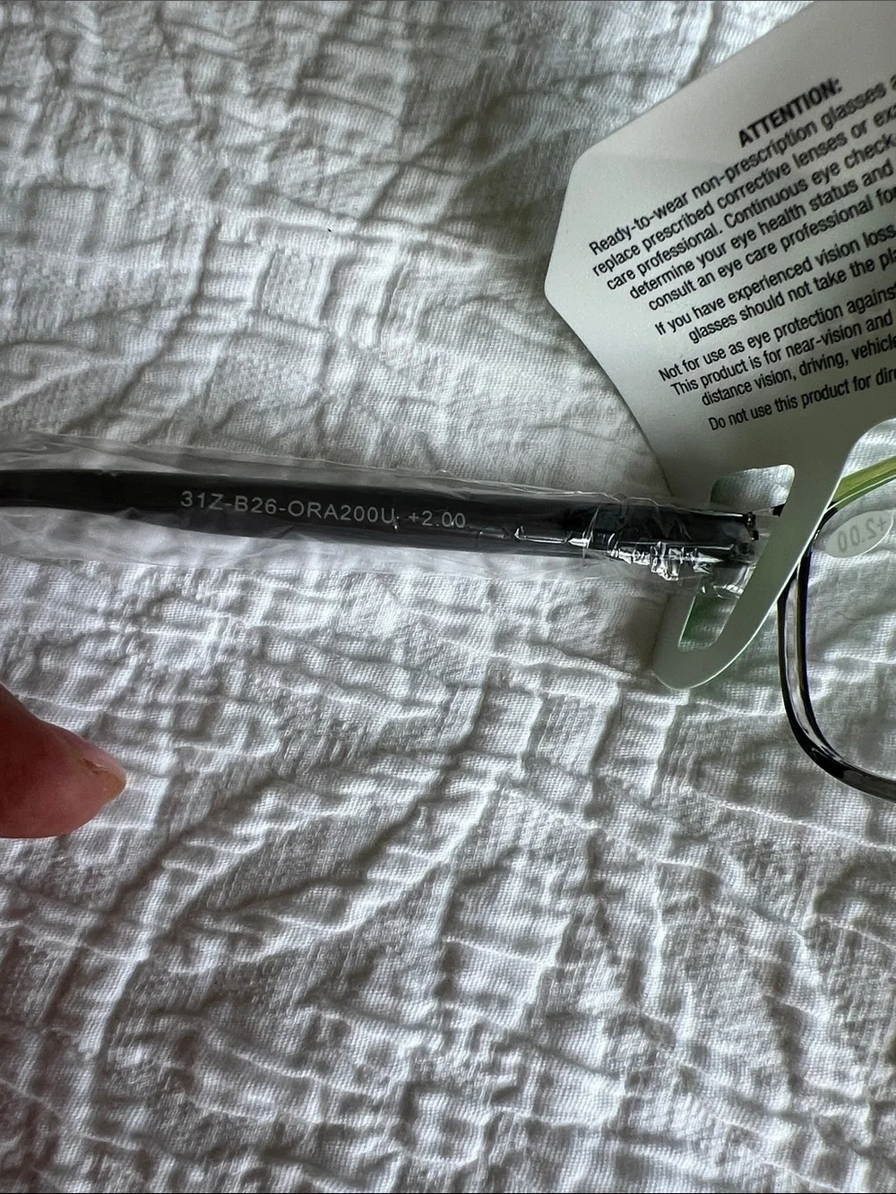 Zippo Striped Frame Reading Glasses +2.00 in Black, Orange, and Green